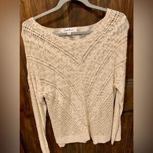 Cloud Chaser Cream Crew Neck Sweater Cozy Knit